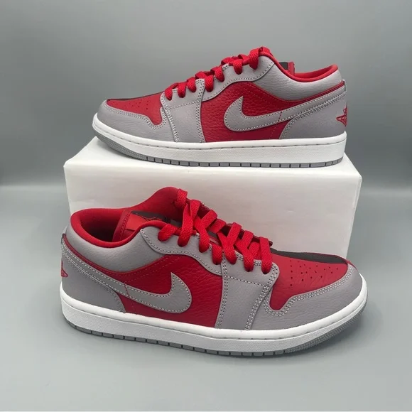 New Nike Air Jordan 1 Low SE Gym Red/Black/White/Cement Grey #Women's - Picture 5 of 16